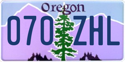 OR license plate 070ZHL