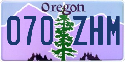 OR license plate 070ZHM