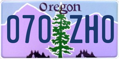 OR license plate 070ZHO