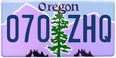 OR license plate 070ZHQ