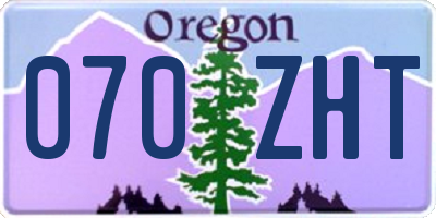 OR license plate 070ZHT