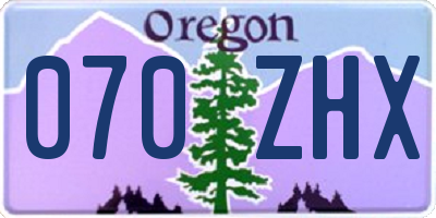 OR license plate 070ZHX