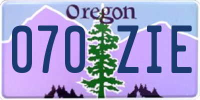 OR license plate 070ZIE