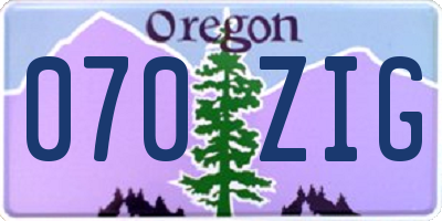 OR license plate 070ZIG