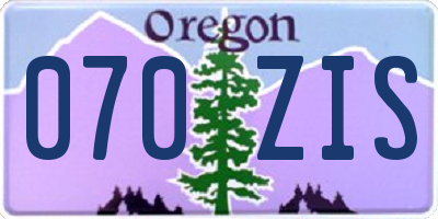 OR license plate 070ZIS