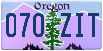 OR license plate 070ZIT