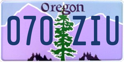 OR license plate 070ZIU