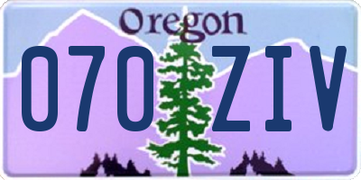 OR license plate 070ZIV