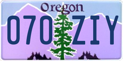 OR license plate 070ZIY