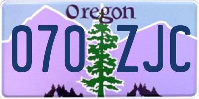 OR license plate 070ZJC