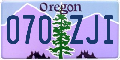 OR license plate 070ZJI