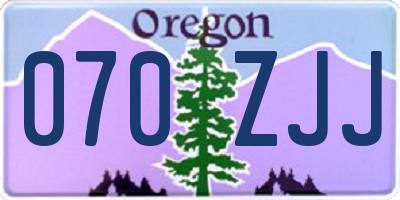 OR license plate 070ZJJ