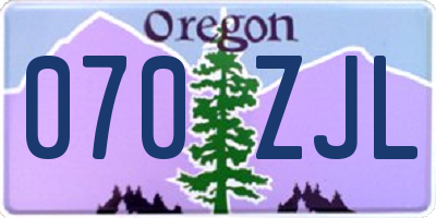 OR license plate 070ZJL