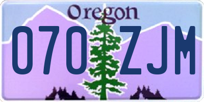 OR license plate 070ZJM