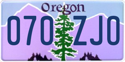 OR license plate 070ZJO