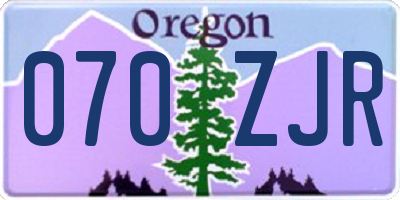 OR license plate 070ZJR