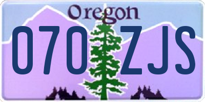 OR license plate 070ZJS