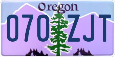 OR license plate 070ZJT
