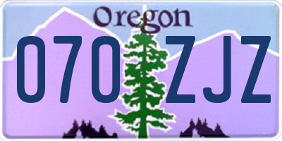 OR license plate 070ZJZ