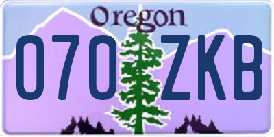 OR license plate 070ZKB