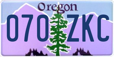 OR license plate 070ZKC