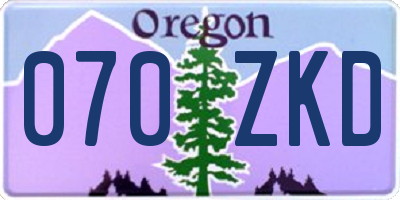 OR license plate 070ZKD