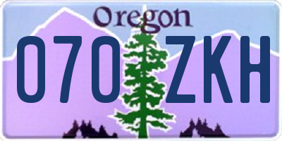 OR license plate 070ZKH