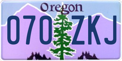 OR license plate 070ZKJ