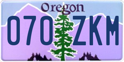 OR license plate 070ZKM