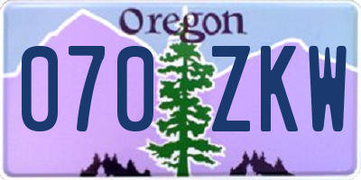 OR license plate 070ZKW