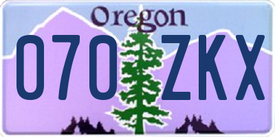 OR license plate 070ZKX