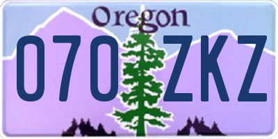OR license plate 070ZKZ