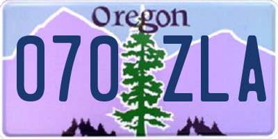 OR license plate 070ZLA