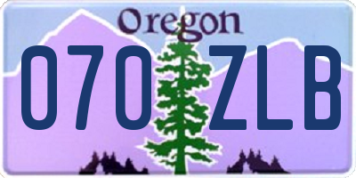 OR license plate 070ZLB
