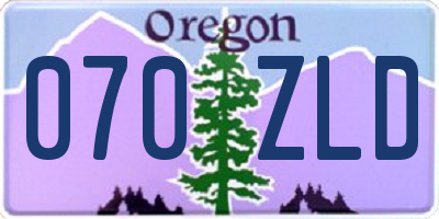 OR license plate 070ZLD