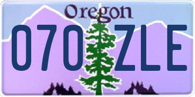 OR license plate 070ZLE