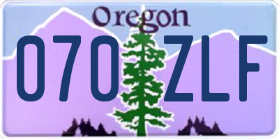 OR license plate 070ZLF
