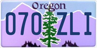 OR license plate 070ZLI
