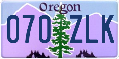 OR license plate 070ZLK