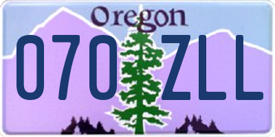 OR license plate 070ZLL