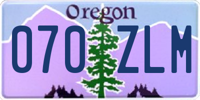 OR license plate 070ZLM