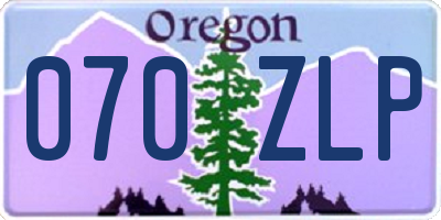 OR license plate 070ZLP