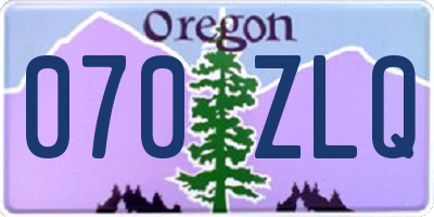 OR license plate 070ZLQ