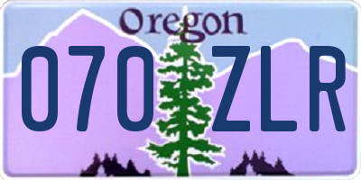 OR license plate 070ZLR