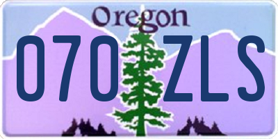OR license plate 070ZLS