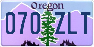 OR license plate 070ZLT