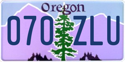 OR license plate 070ZLU