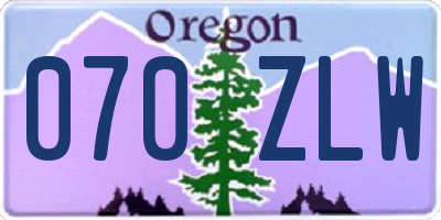OR license plate 070ZLW