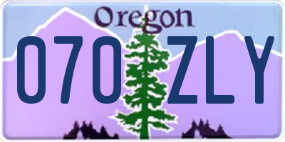 OR license plate 070ZLY