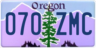 OR license plate 070ZMC